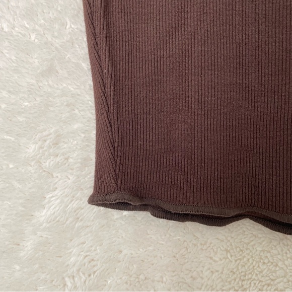 all:row Exposed Seam Tank Top in Brown - Picture 4 of 6